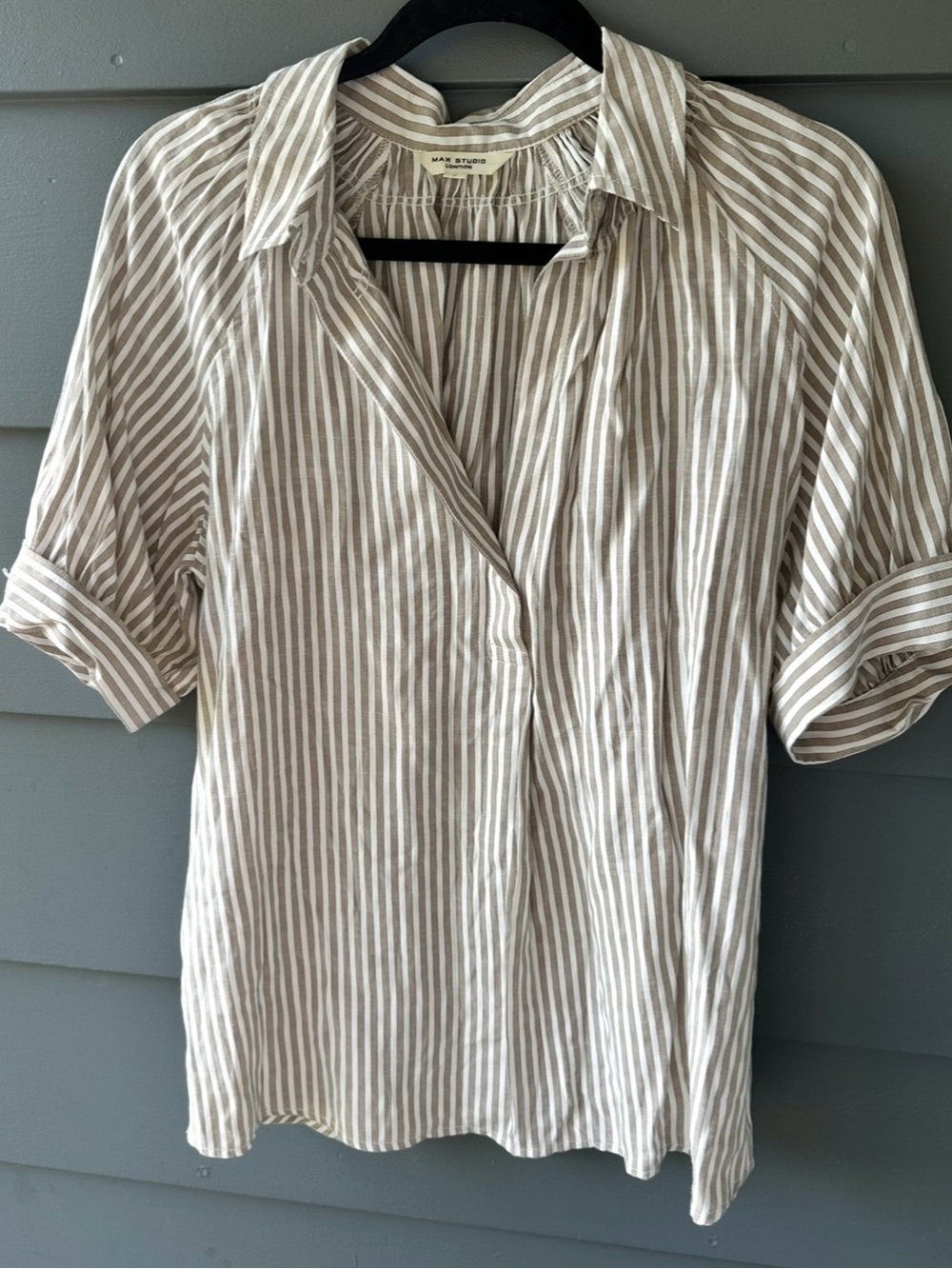 Max Studio striped blouse sz L
